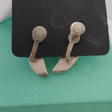 Load image into Gallery viewer, Vintage Sterling Silver Crushed Turquoise Swirl Fan Earrings w/Screwback closure
