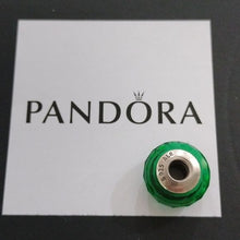 Load image into Gallery viewer, Pandora Sterling Silver Emerald Green Fascinating Faceted Murano Charm 791619
