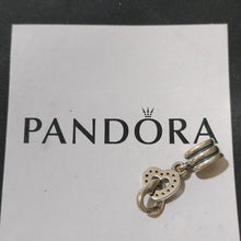 Load image into Gallery viewer, Pandora Sterling Silver Interlocking Love Dangle Charm w/ Clear Zirconia Heart
