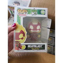 Load image into Gallery viewer, Ben 10 Ben Tennyson Funko Pop! Vinyl + Heat Blast Set W/ Protectors In Hand
