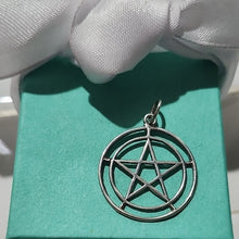 Load image into Gallery viewer, Sterling Silver Pentacle Pentagram Pendant
