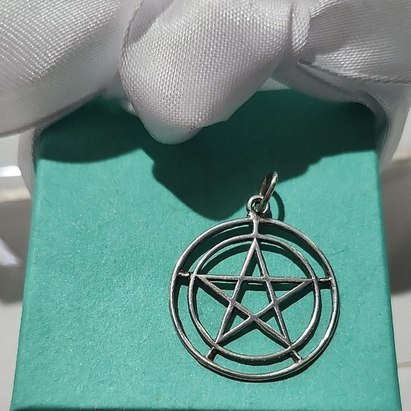 Sterling Silver Pentacle Pentagram Pendant