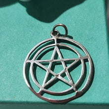 Load image into Gallery viewer, Sterling Silver Pentacle Pentagram Pendant
