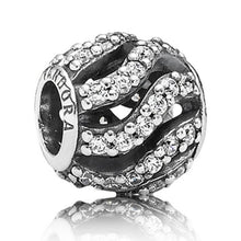 Load image into Gallery viewer, Pandora Retired Sterling Silver Winter Wisp Bead with Clear Pave Zirconia
