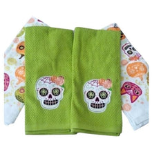 Load image into Gallery viewer, Kohl's Celebrate Together Halloween Cotton Towels Skulls, Set of 4
