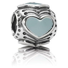 Load image into Gallery viewer, Pandora Light Grey Enamel Heart Bead Charm 790591EN ALE 925
