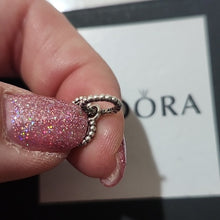 Load image into Gallery viewer, Pandora Sterling Silver Sky Blue Beaded December Heart Dangle Charm 798854c07
