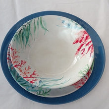 Load image into Gallery viewer, Melamine Sea Life Sea Horse Salad Plate, Blue Dinner Plate and matching …
