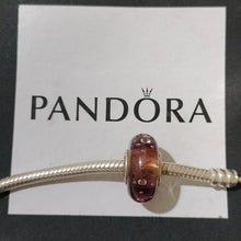 Load image into Gallery viewer, Pandora Sterling Silver Purple Effervescence Murano Glass Bead w/ CZs - 791616cz

