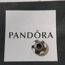 Load image into Gallery viewer, Pandora Murano Black/White Swirl Charm 790676 Sterling Silver 925 ALE
