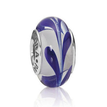 Load image into Gallery viewer, Pandora Retired Blue Swirl Murano Glass Bead - 790675
