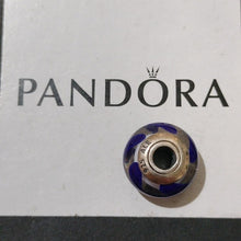 Load image into Gallery viewer, Pandora Retired Blue Swirl Murano Glass Bead - 790675
