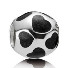 Load image into Gallery viewer, Pandora Retired Sterling Silver Love You Black Enamel Bead - 790543EN22
