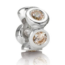 Load image into Gallery viewer, Pandora Retired Sterling Silver Lights Spacer w/ Champagne Zirconia - 790226CCZ
