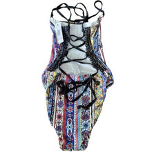 Load image into Gallery viewer, STUDIO Anne Cole Lace Up Vintage Maillot One Piece Swimsuit, Tile Tease, 8
