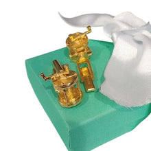 Load image into Gallery viewer, Goldtone Fishing Reel Cuff Links
