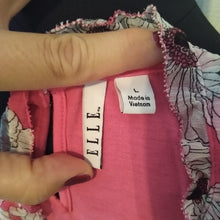 Load image into Gallery viewer, Elle Sleeveless Floral Career Blouse, Pink, White + Black, Size Large
