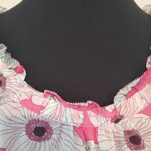 Load image into Gallery viewer, Elle Sleeveless Floral Career Blouse, Pink, White + Black, Size Large
