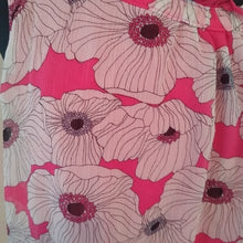 Load image into Gallery viewer, Elle Sleeveless Floral Career Blouse, Pink, White + Black, Size Large

