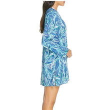 Load image into Gallery viewer, La Blanca Sketched Leaves Long Sleeve Tunic Swim Cover-Up Size Large
