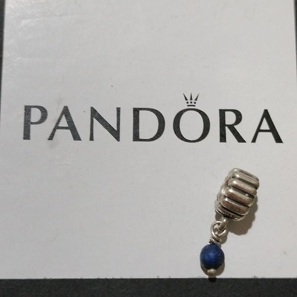 Pandora Retired Sterling Silver Lapis December Birthstone Dangle - 790166L