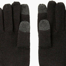 Load image into Gallery viewer, Grosgrain Bow Gloves TECH FRIENDLY Black Cream NWT
