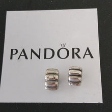 Load image into Gallery viewer, Pandora Ribbed Clips  790163 Sterling Silver 925 ALE, set of 2
