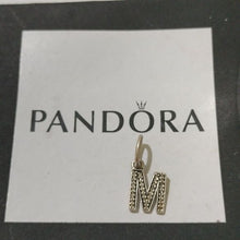 Load image into Gallery viewer, Pandora Sterling Silver Alphabet Letter M Dangle with Clear Zirconia - 791325cz
