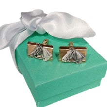 Load image into Gallery viewer, Equestrian Equine Horses Two  Tone Cuff Links
