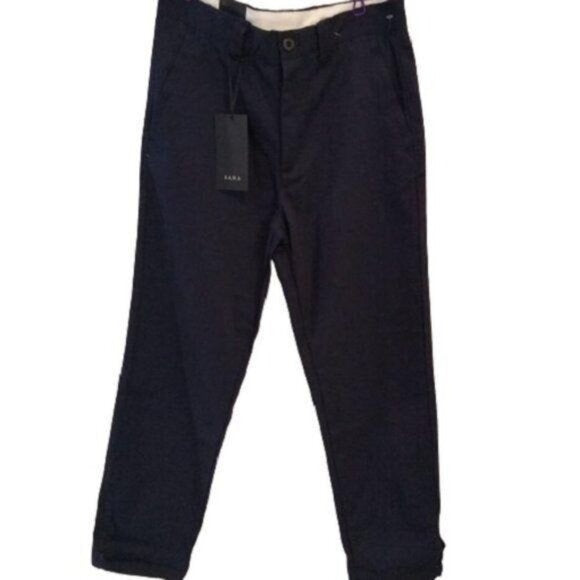 Zara men's w29 x l32 Relaxed Navy Dress pants