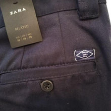 Load image into Gallery viewer, Zara men&#39;s w29 x l32 Relaxed Navy Dress pants
