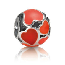 Load image into Gallery viewer, Pandora Sterling Silver Red Hot Love Charm 925 ALE 790436  Valentine Hearts
