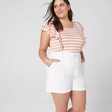 Load image into Gallery viewer, Lane Bryant Rolled Hem Drawstring Shorts, White, 22/24
