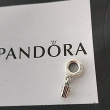 Load image into Gallery viewer, Pandora Retired Sterling Silver + 14k Gold Bible Dangle Bead with Cross - 790409
