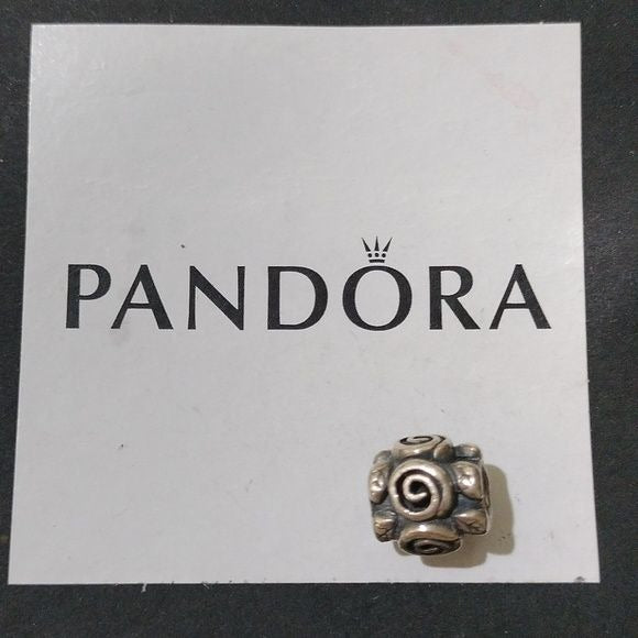 Pandora Retired Sterling Silver Rose Leaf Bead - 790136