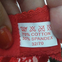 Load image into Gallery viewer, Classic Red Lace Push-up Bra, size XS 32B
