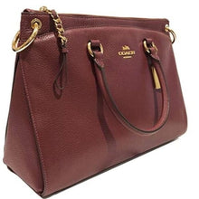 Load image into Gallery viewer, COACH F77884 Pebbled Leather Mia Satchel, IM/Wine
