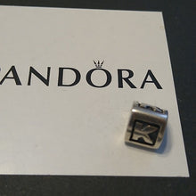 Load image into Gallery viewer, Pandora Letter K Alphabet Triangular Charm 925 Sterling Silver 790323K
