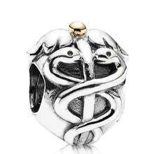 Load image into Gallery viewer, Pandora Retired Sterling Silver  + 14K Gold Life Saver Medical Bead - 791042
