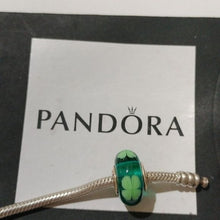 Load image into Gallery viewer, Pandora Green Murano Glass Four Leaf Clover Kiss Me, I&#39;m Irish 790927
