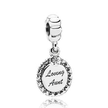 Load image into Gallery viewer, Pandora Retired Sterling Silver Loving Aunt Family Dangle Bead w/ CZ -791277cz
