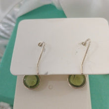 Load image into Gallery viewer, Sterling Silver +Peridot Dangle Earrings
