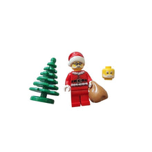 Load image into Gallery viewer, Lego New Santa w/ 2 Heads Christmas Minifigure Figure w/ Tree + Toy Sack
