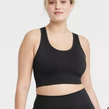 Load image into Gallery viewer, All in Motion Light Support Y Racer back Sports Bras, Black + White, 2X
