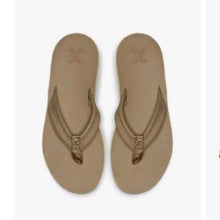 Load image into Gallery viewer, HURLEY LUNAR LEATHER Flip-Flop Sandals BROWN CANTEEN AR4006, Size 9
