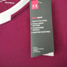 Load image into Gallery viewer, Women&#39;s Under Armour T-shirt  Maroon Heatgear, Size Medium
