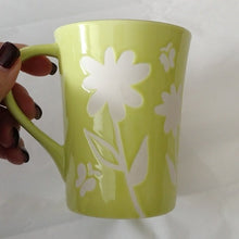 Load image into Gallery viewer, Starbucks 2007 Spring Lime Green White Flowers Cup Mug, 12 oz.

