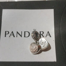 Load image into Gallery viewer, Pandora Mother&#39;s Rose Dangle Sterling Silver with Pink Enamel 791528en40
