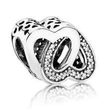 Load image into Gallery viewer, Pandora Sterling Silver Entwined Love Hearts Charm w/ Clear Zirconia -791880cz
