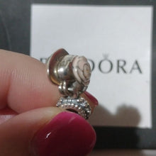 Load image into Gallery viewer, Pandora Mother&#39;s Rose Dangle Sterling Silver with Pink Enamel 791528en40
